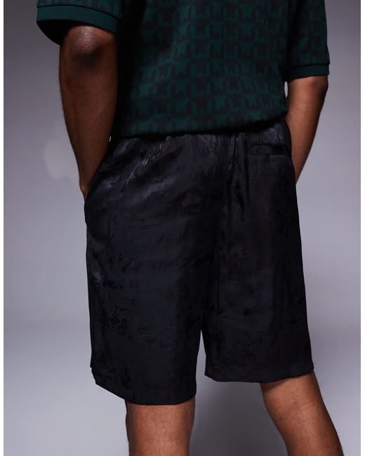 Bershka – leichte, strukturierte shorts in Blue für Herren