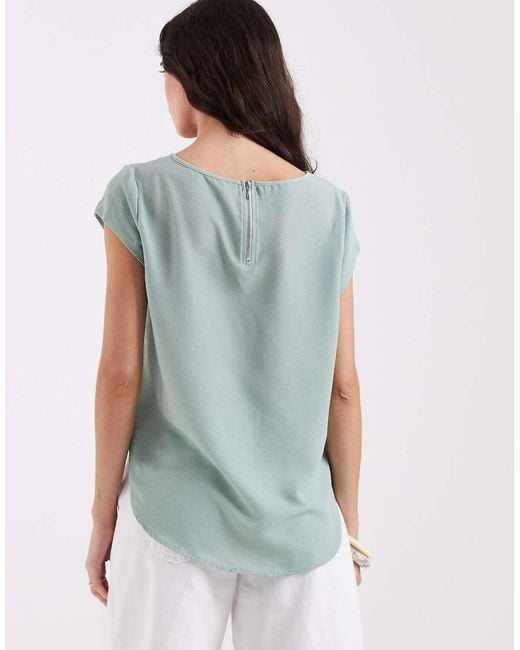 ONLY Green Zip Back Blouse