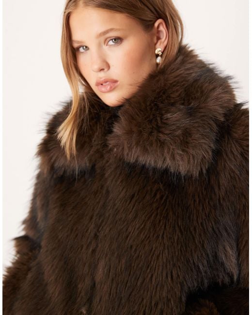 Threadbare Black Short Fur Jacket With Collar