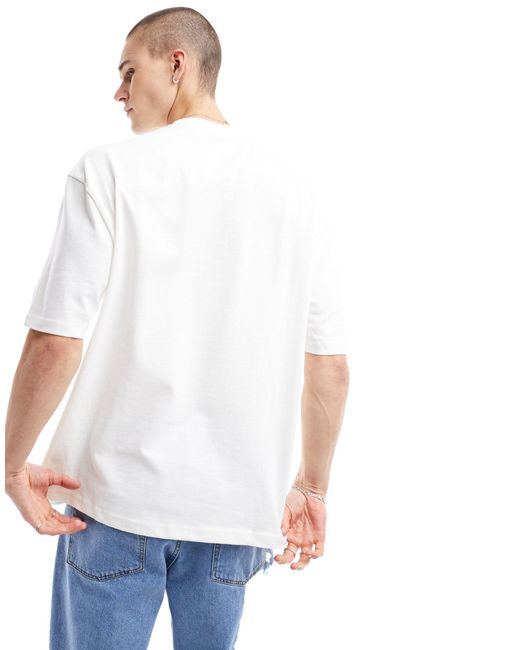 Studio - t-shirt écru oversize di River Island in White da Uomo