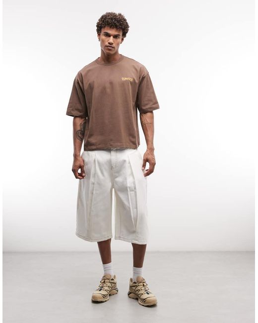 Reclaimed Vintage White Denim Optic Oversized Balloon Jort for men