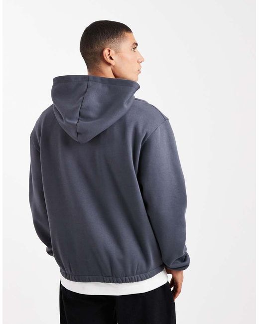 ASOS Blue Relaxed Hoodie With Crackled Print for men