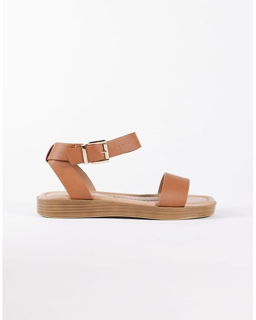 New Look Crossover Strap Sandal in Brown | Lyst UK