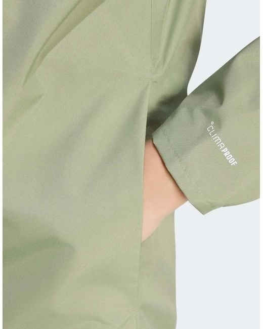 Adidas Originals Green Terrex Multi Essentials 2 Layer Climaproof Rain Jacket