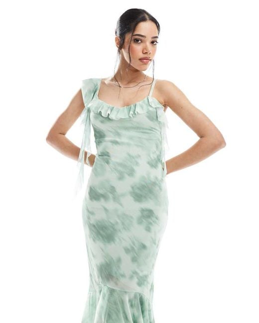 New Look Green Asymmetric Midi Dress