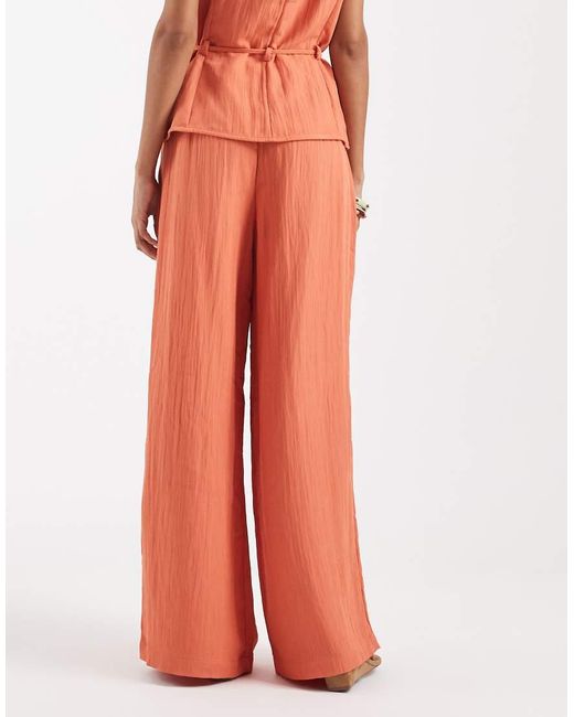 Vero Moda Orange Tailored Pleated Wide Leg Trouser Co-ord