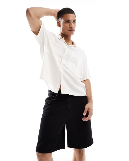 Only & Sons Black Loose Fit Denim Short for men
