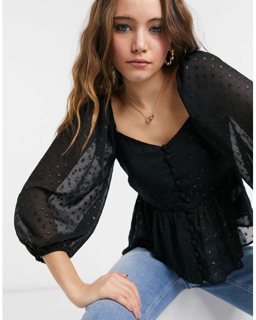 Black dobby blouse Clearance