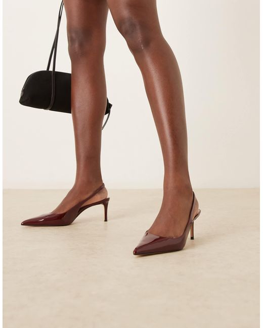 Mango Natural Faux Leather Pointed Heeled Slingback