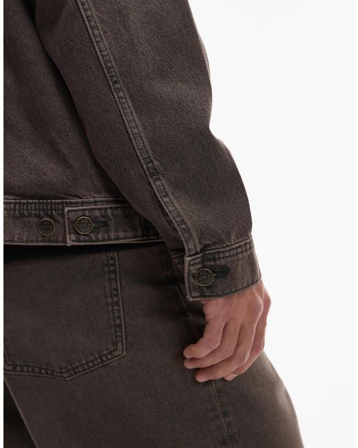 ASOS Brown Co-Ord Denim Jacket for men