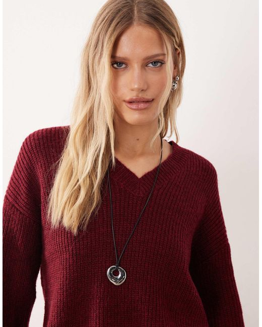 4th & Reckless Red – gerippter strickpullover