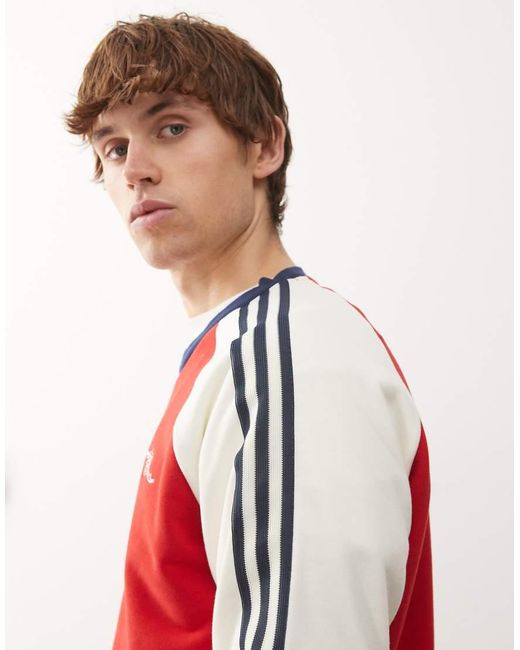 Adidas Originals Red Adidas Football Arsenal Long Sleeve Top for men