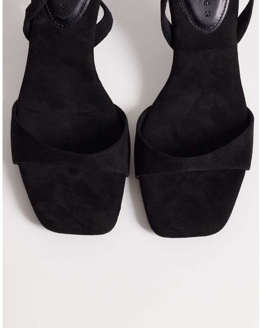 ASOS Black Hope Barely There Mid Heel Stiletto Sandals