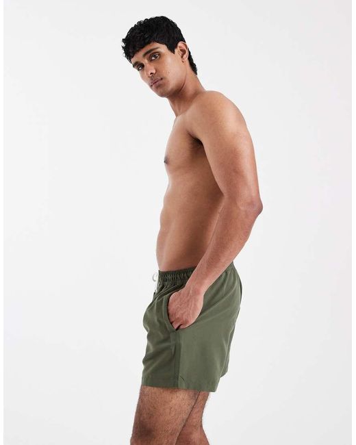 New Look Green Mid-Length Swim Shorts for men