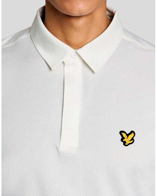 Lyle & Scott White Concealed Placket Polo Shirt for men