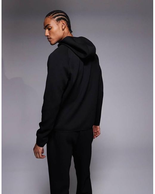 4505 Black Performanceoverhead Running Hoodie With Zip Pockets for men