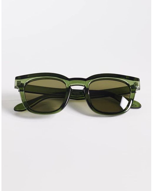 ASOS Green Square Sunglasses for men