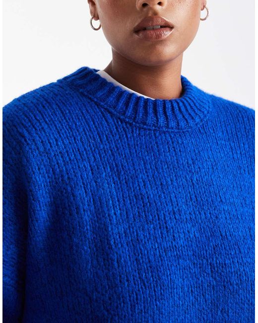 ASOS Blue Asos Design Curve Oversized Crew Neck Jumper