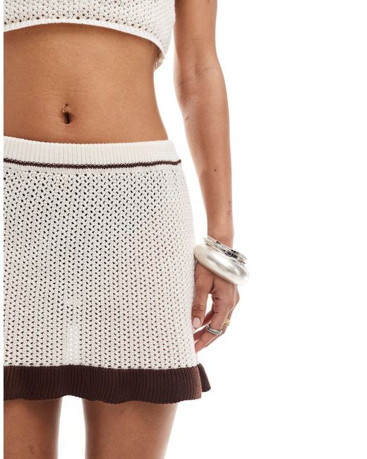 Daisy Street White Crochet Micro Mini Skirt