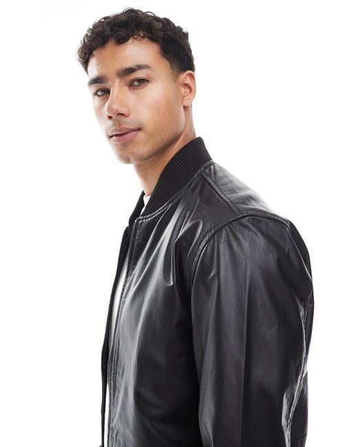 Bomber en cuir véritable JJ Rebel pour homme en coloris Blue