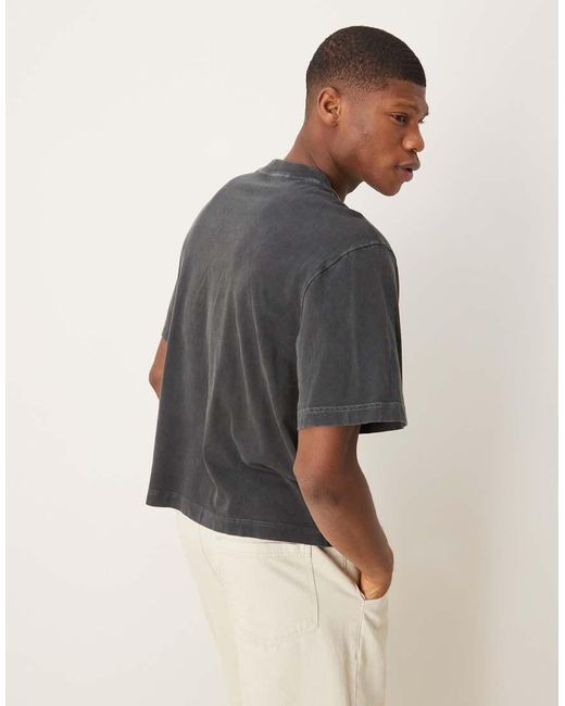 Camiseta Lavado De Manga Corta Con Estampado Gráfico De Estilo Wéstern De Abercrombie & Fitch de hombre de color Gray