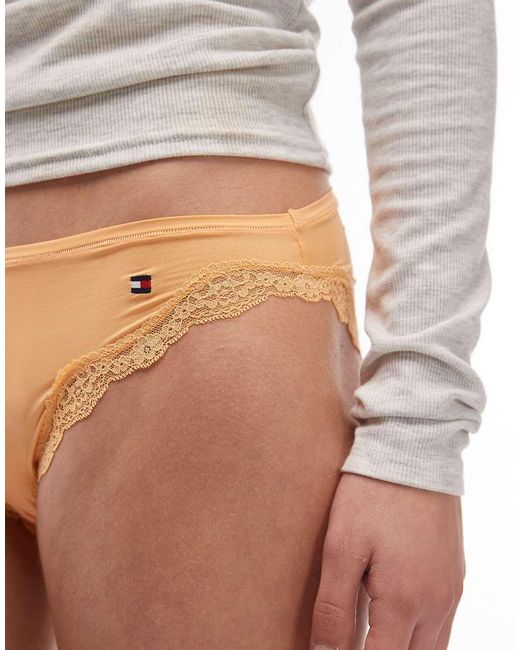 Tommy Hilfiger White Microfiber Lace Bikini Briefs