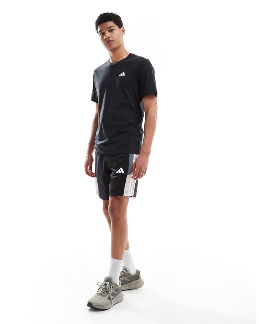 Adidas training - essentials - short à 3 bandes - et gris color block Adidas Originals pour homme en coloris Black