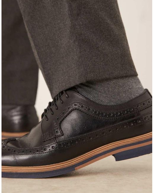 ASOS Black Lace Up Brogue Shoes for men