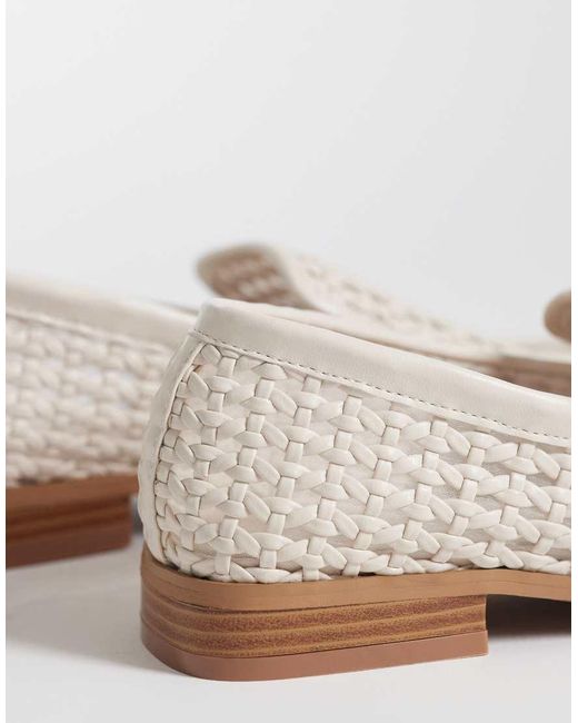 ASOS White Melva Woven Clean Round Toe Loafers
