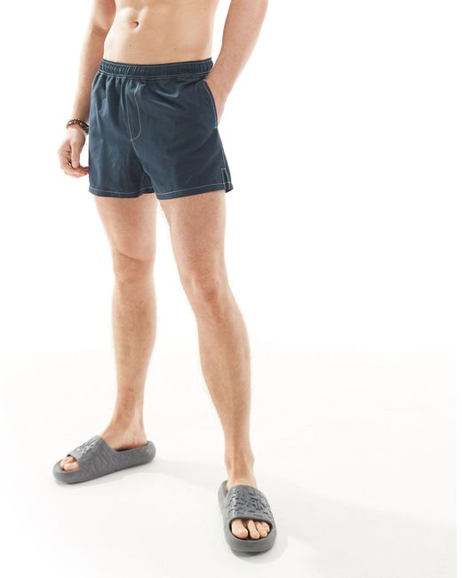 Pantaloncini da bagno taglio corto con cuciture a contrasto di ASOS in Blue da Uomo