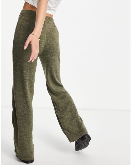 Pantalon d'ensemble large en maille - kaki Synthétique ONLY en coloris Vert  - Lyst