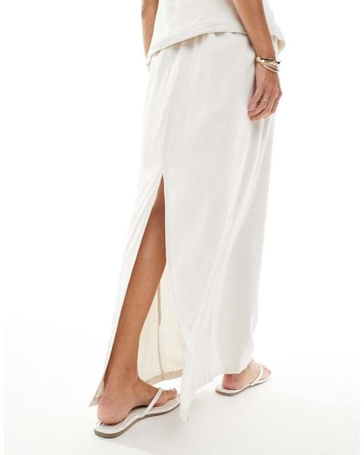 Minifalda De Sastre Larga Color Crema De (Parte De Un Conjunto)-Blanco Vero Moda de color White