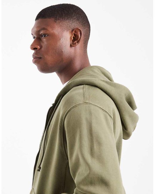 Levi's Green Zip Through Hoodie With Small Logo Print for men