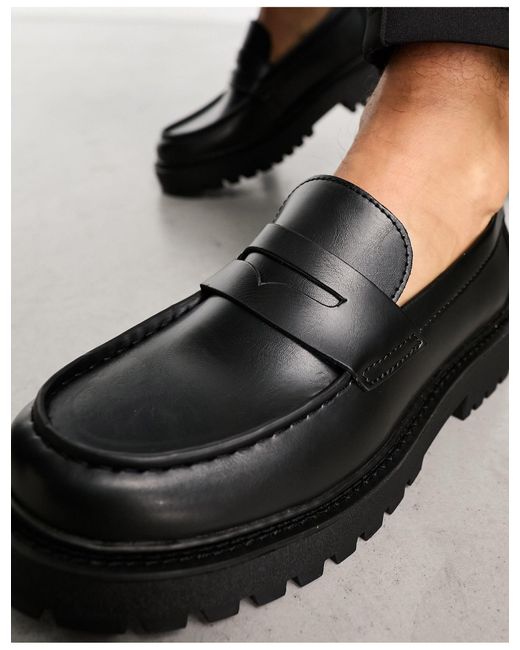 Pull&Bear Loafers Met Dikke Zool in het Black voor heren