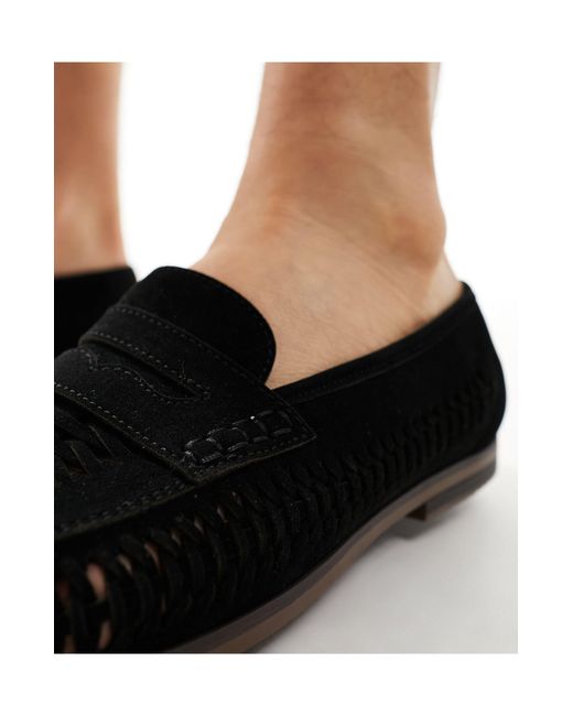 Schuh Black Reem Woven Loafers for men