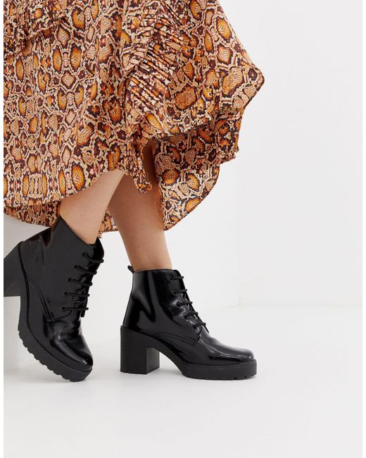 asos chunky lace up boots
