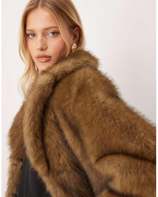 Mango Natural Faux Fur Jacket