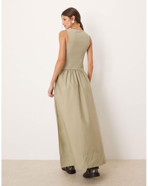 Mango Natural Cotton Drop Waist Maxi Dress