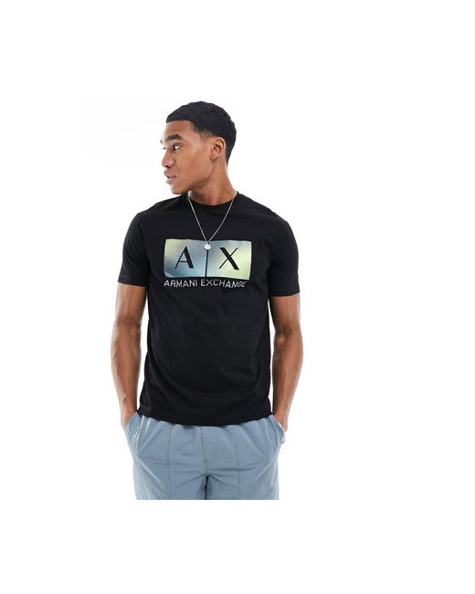 Armani Exchange Black Chest Box Logo T-shirt for men