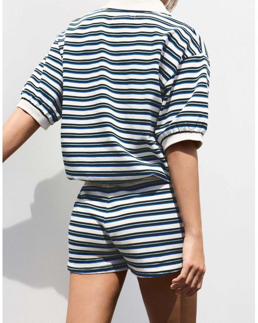 Short à rayures - beige Pull&Bear en coloris Blue