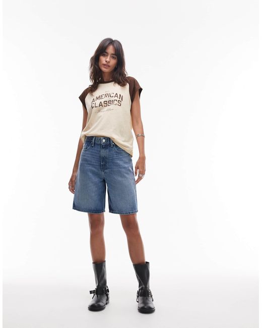 Tommy Hilfiger Blue – heritage – bermudashorts aus dunkelem denim mit geradem schnitt
