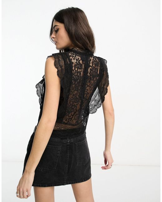 ONLY Black Lace Detail Top