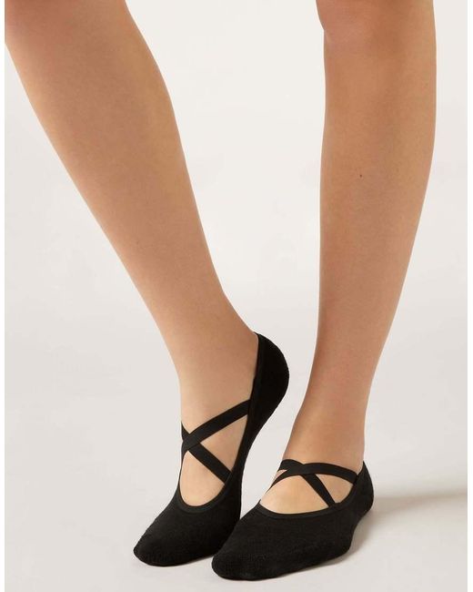 Calzedonia Natural Non-Slip Crossover Pilates Socks