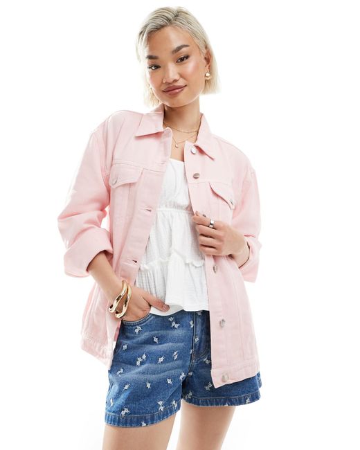 Miss Selfridge White Oversized Denim Jacket