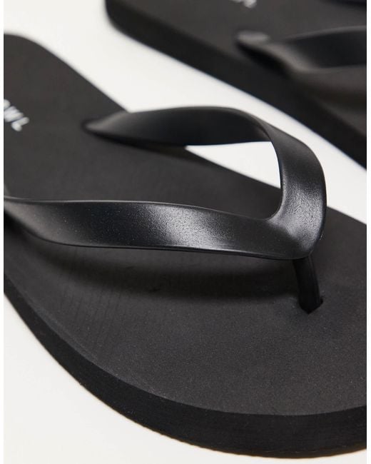 SEQWL Black Mamun Thong Flip Flops for men