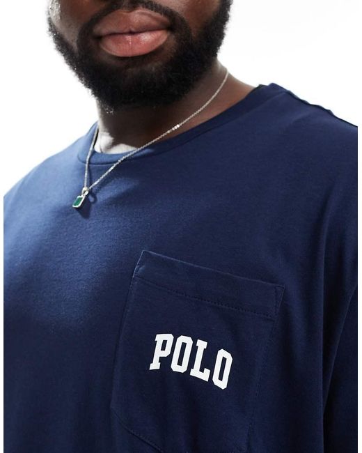 Camiseta De Corte Clásico Con Estampado De Oso Tradicional En La Espalda De Big & Tall Polo Ralph Lauren de hombre de color Blue