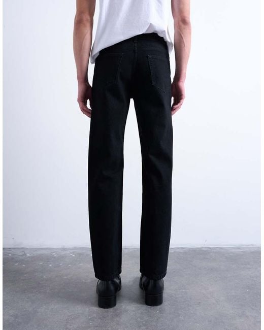 Topman Blue Rigid Straight Jeans for men
