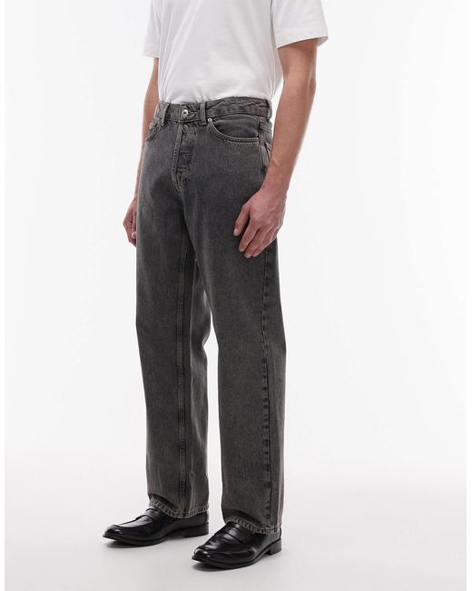 Topman Red Rigid baggy Jeans for men