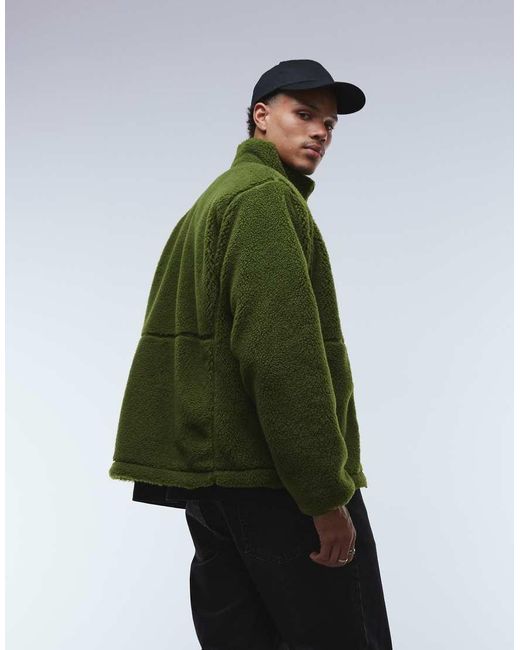 The North Face Green Extreme Pile Heavy Borg Full Zip Fleece Jacket for men