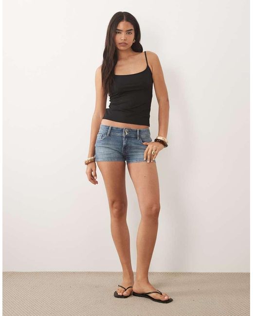Mango Blue Polyamide Strappy Cami Top